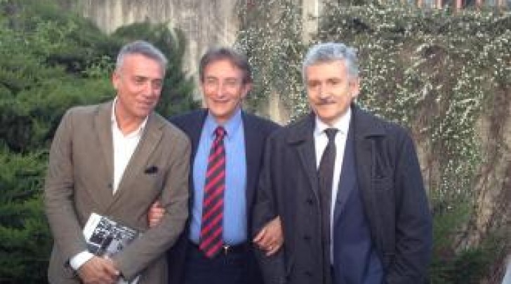 D'Alema all'Aquila con Cialente e Massimo Ghini