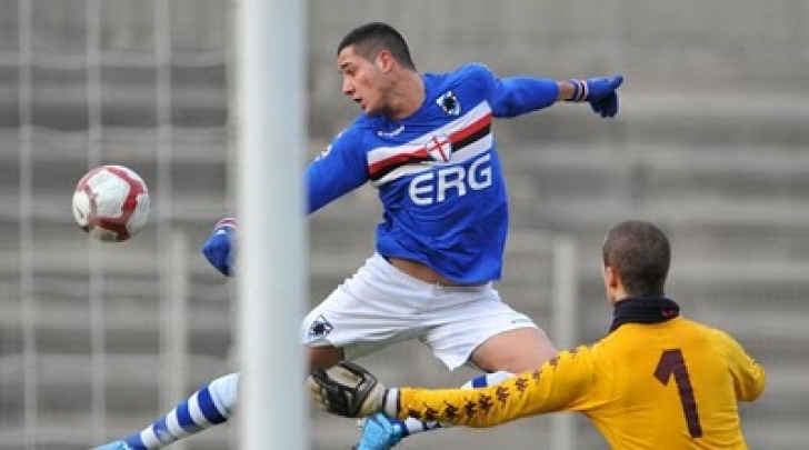 Emanuele Testardi, con la maglia della Samp