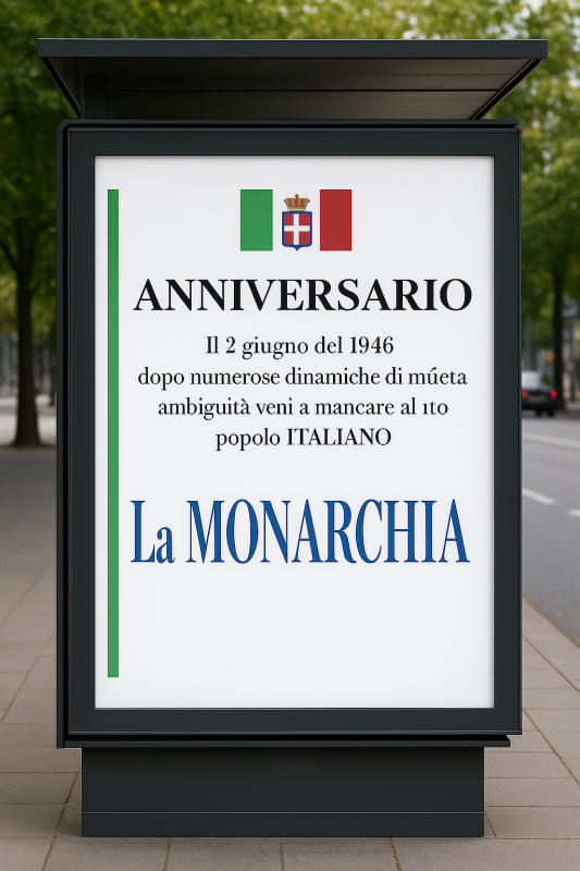 Provocazione shock: manifesti funebri per la Monarchia il 2 giugno Provocazione shock: manifesti funebri per la Monarchia il 2 giugno