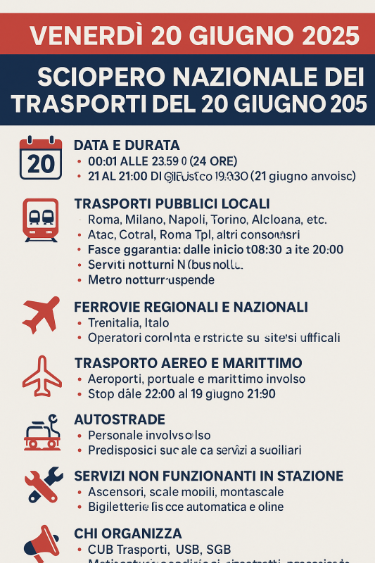 “Venerdì nero”: sciopero trasporti 20 giugno paralizza Roma e altre città “Venerdì nero”: sciopero trasporti 20 giugno paralizza Roma e altre città