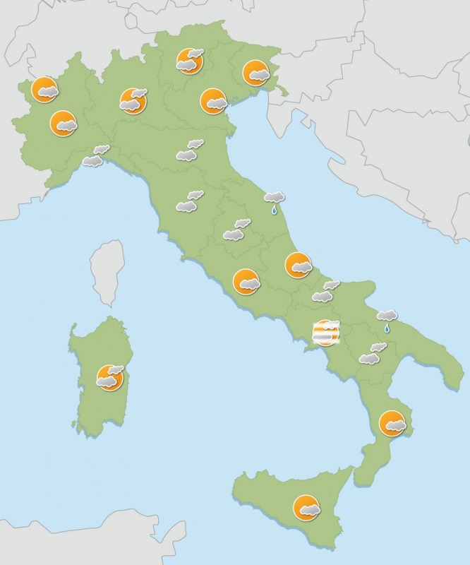 settimana di sole e alta pressione ma con qualche pioggia sparsa sull8217italia
