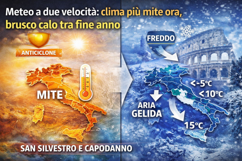 meteo a due velocit224 clima pi249 mite ora brusco calo tra fine anno