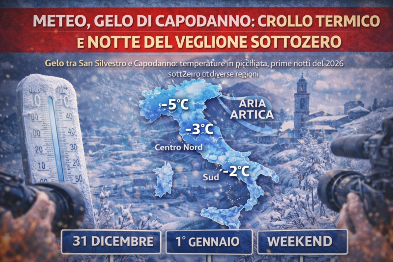 meteo gelo di capodanno crollo termico e notte del veglione sottozero