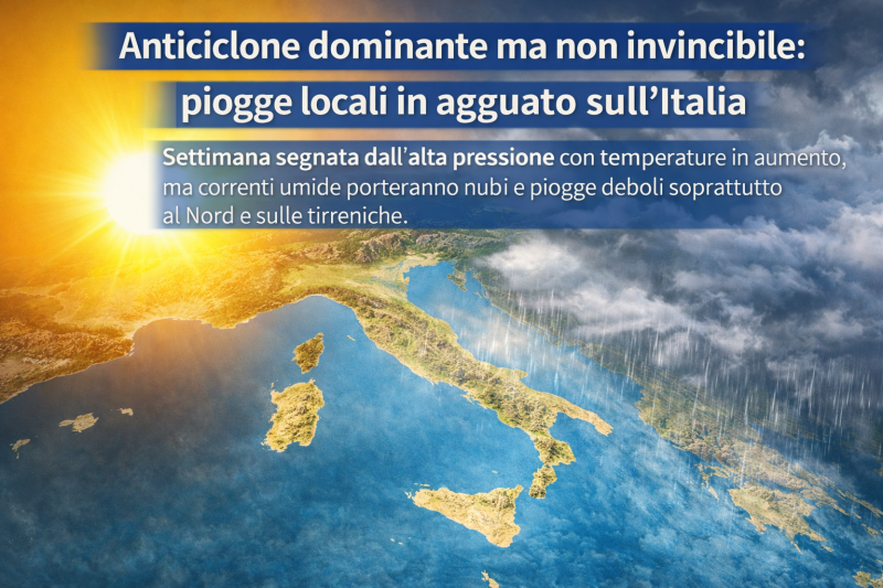 anticiclone dominante ma non invincibile piogge locali in agguato sull8217italia