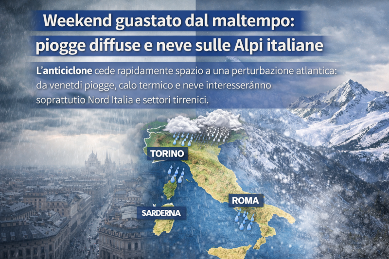weekend guastato dal maltempo piogge diffuse e neve sulle alpi italiane