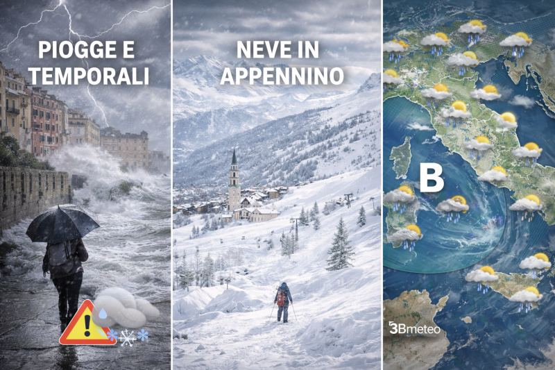 meteo settimana instabile sull8217italia piogge temporali e neve in appennino