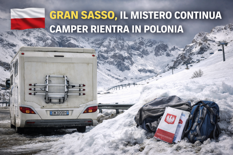 gran sasso il mistero continua camper rientra in polonia