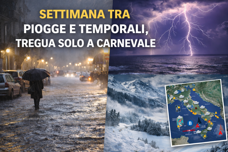 settimana tra piogge e temporali tregua solo a carnevale