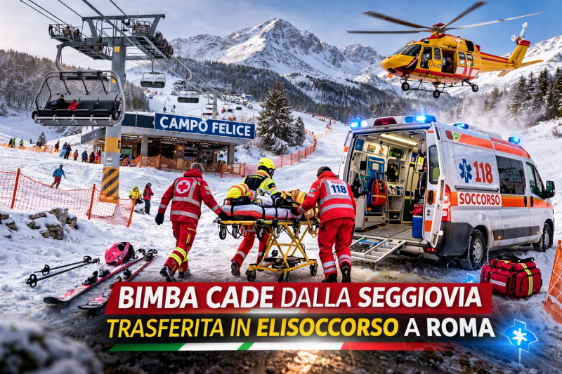 paura a campo felice bimba cade dalla seggiovia volo a roma