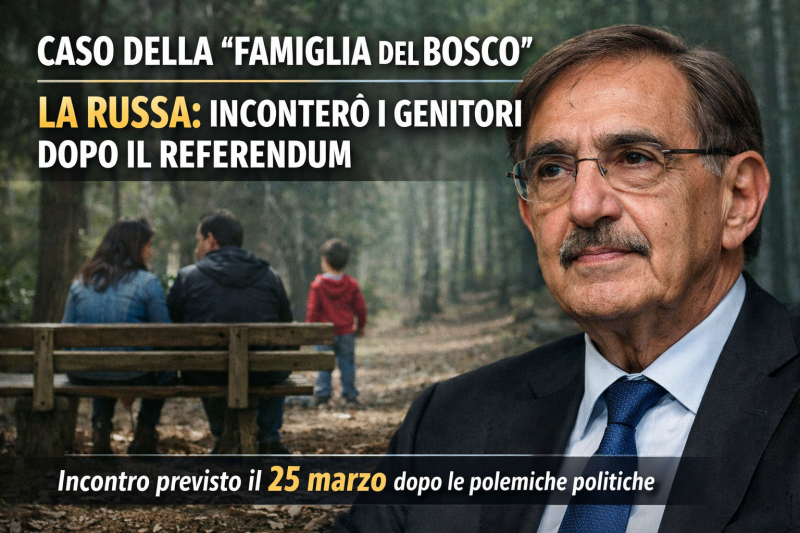 caso della famiglia del bosco la russa annuncia incontro dopo referendum e polemiche politiche