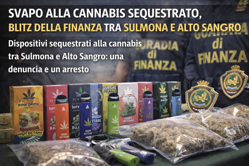 Svapo alla cannabis sequestrato, blitz della Finanza tra Sulmona e Alto Sangro