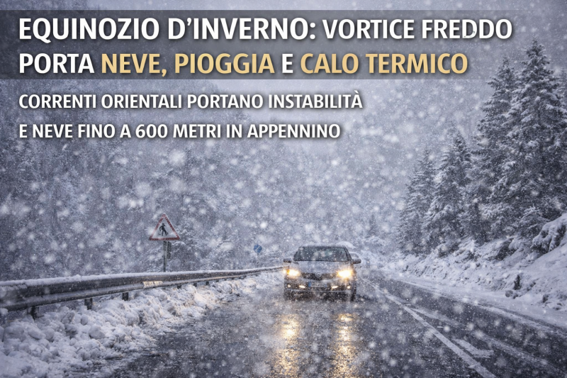 equinozio d8217inverno vortice freddo porta neve pioggia e calo termico