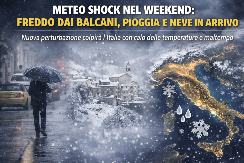 Meteo shock nel weekend: freddo dai Balcani, pioggia e neve in arrivo Meteo shock nel weekend: freddo dai Balcani, pioggia e neve in arrivo