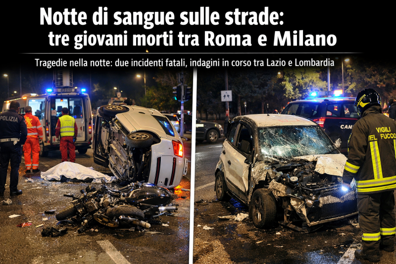 notte di sangue sulle strade tre giovani morti tra roma e milano da Abruzzo24ore.tv notte di sangue sulle strade tre giovani morti tra roma e milano