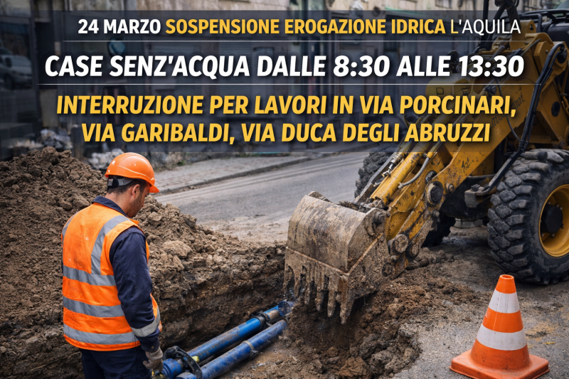 l8217aquila senz8217acqua per lavori ecco le zone coinvolte e gli orari da Abruzzo24ore.tv l8217aquila senz8217acqua per lavori ecco le zone coinvolte e gli orari