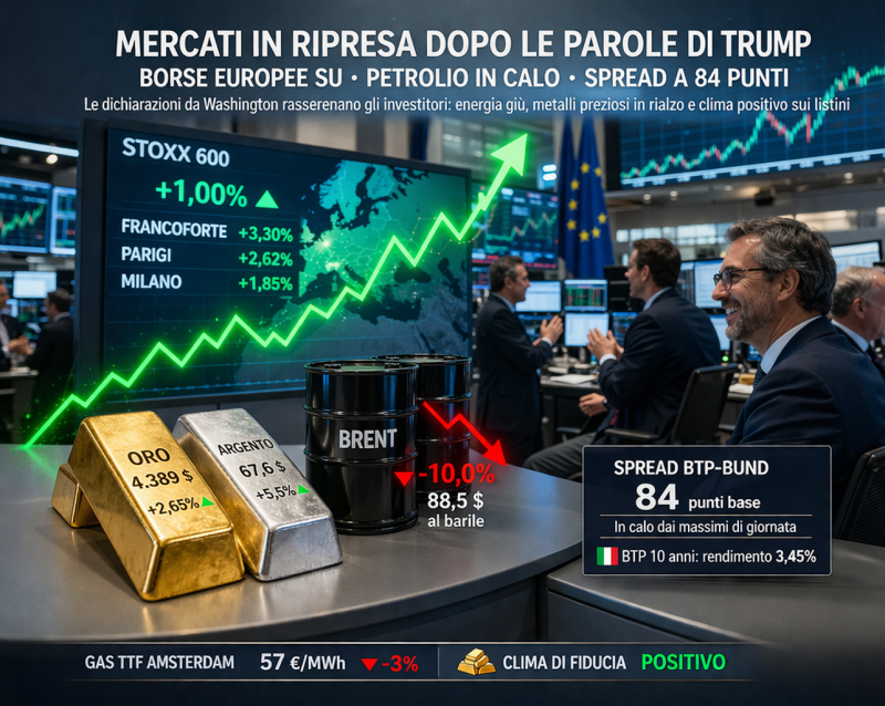 borse in rialzo dopo trump petrolio gi249 spread crolla e mercati volano da Abruzzo24ore.tv borse in rialzo dopo trump petrolio gi249 spread crolla e mercati volano