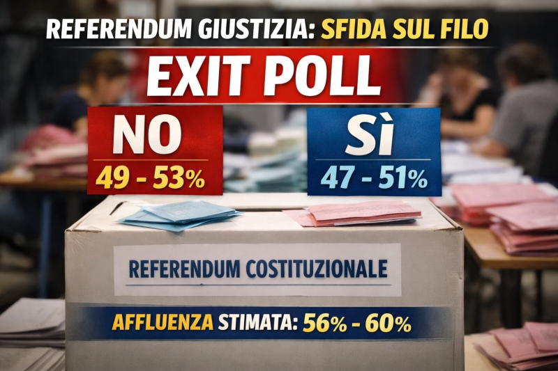 referendum giustizia sfida sul filo no avanti negli exit poll nazionali