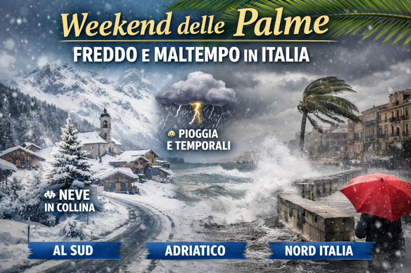 weekend delle palme tra freddo e instabilit224 neve e pioggia sull8217italia