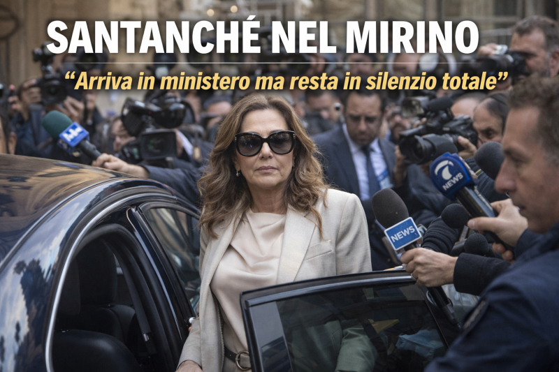 santanch232 nel mirino arriva in ministero ma resta in silenzio totale