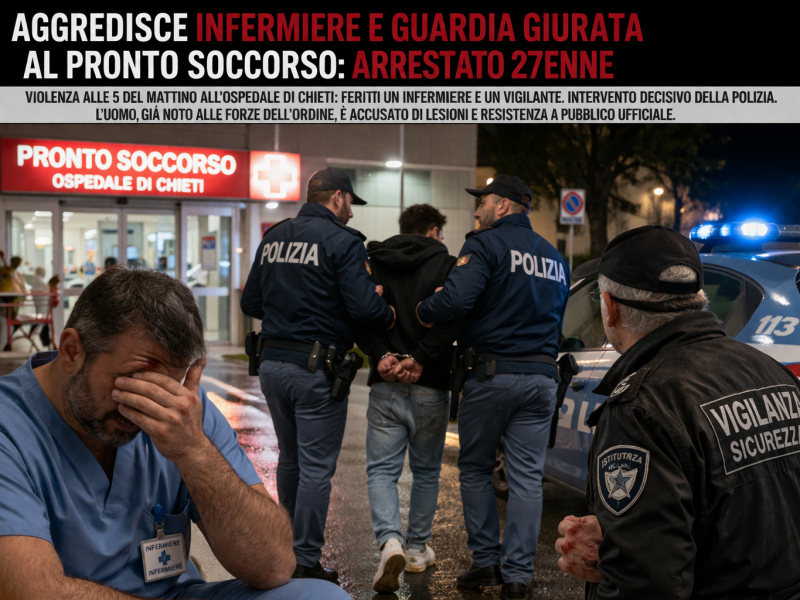 notte di violenza in ospedale infermiere e vigilante feriti arresto immediato da Abruzzo24ore.tv notte di violenza in ospedale infermiere e vigilante feriti arresto immediato