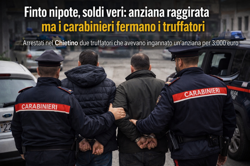 finto nipote soldi veri anziana raggirata ma i carabinieri fermano i truffatori