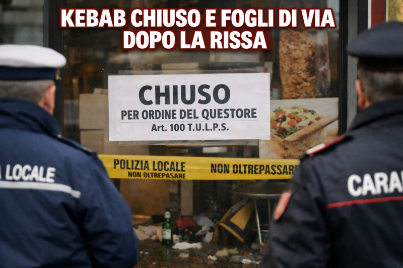 rissa choc al kebab locale chiuso e fogli di via dopo il caos