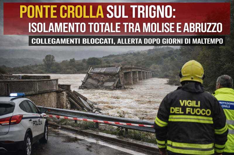 ponte crolla sul trigno isolamento totale tra molise e abruzzo