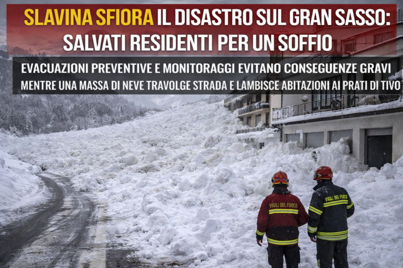 slavina sfiora il disastro sul gran sasso salvati residenti per un soffio