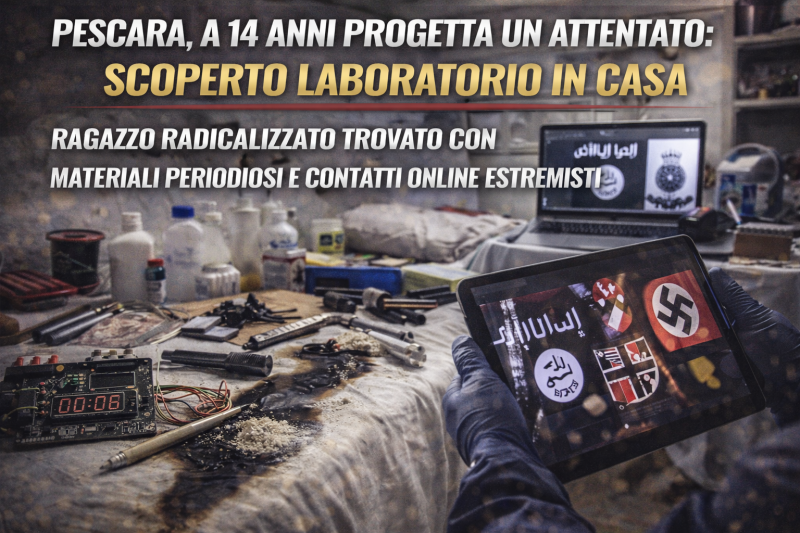 pescara a 14 anni progetta un attentato scoperto laboratorio in casa da Abruzzo24ore.tv pescara a 14 anni progetta un attentato scoperto laboratorio in casa