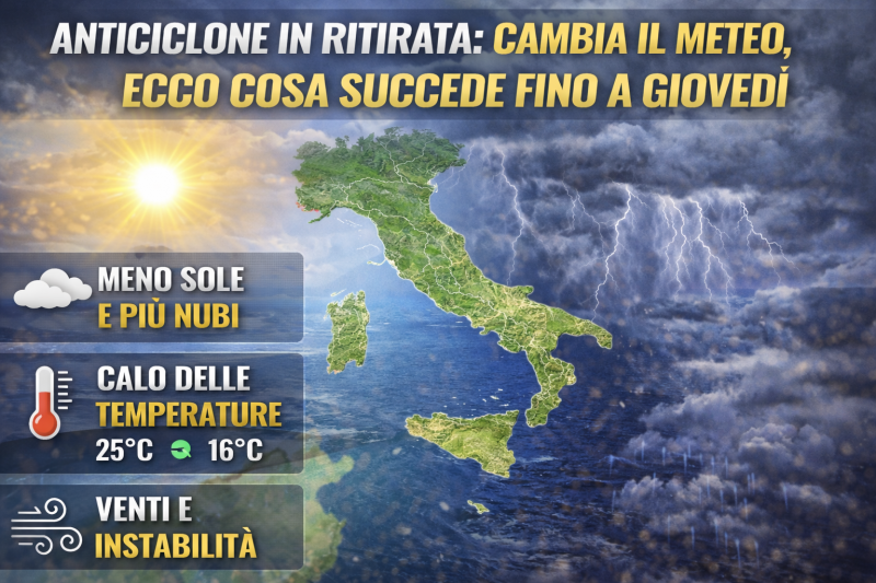 anticiclone in ritirata cambia il meteo ecco cosa succede fino a gioved236