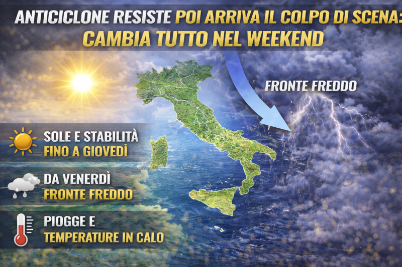 anticiclone resiste poi arriva il colpo di scena cambia tutto nel weekend