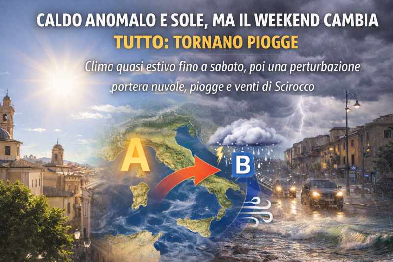 caldo anomalo e sole ma il weekend cambia tutto tornano piogge