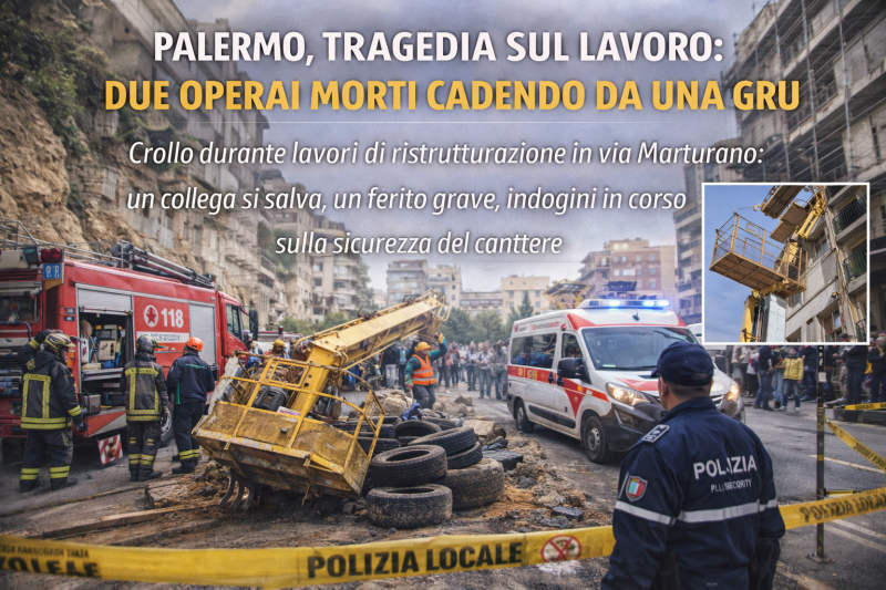 tragedia sul lavoro due operai morti cadendo da una gru