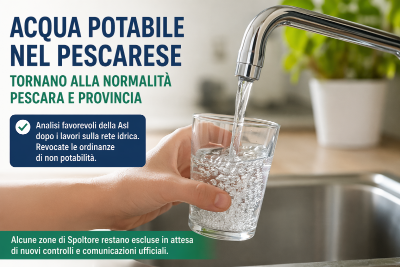 acqua di nuovo potabile nel pescarese dopo maxi intervento sulla rete idrica