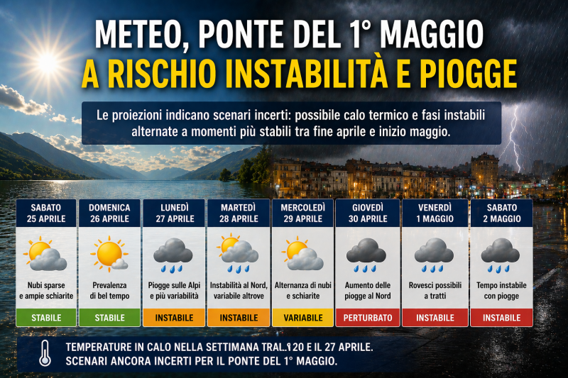 meteo ponte del 1176 maggio a rischio instabilit224 e piogge in agguato