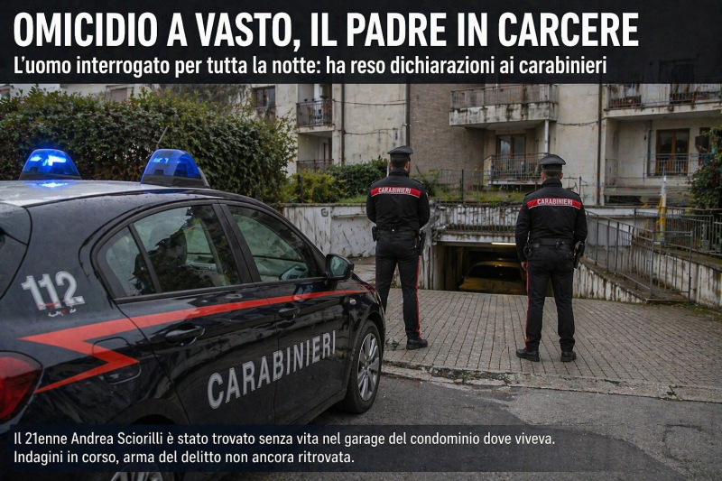 delitto vasto notte di interrogatori il padre finisce in carcere