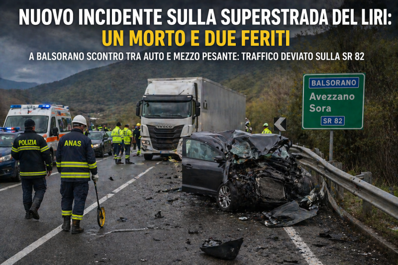 sangue sulla superstrada del liri altro schianto mortale a balsorano oggi