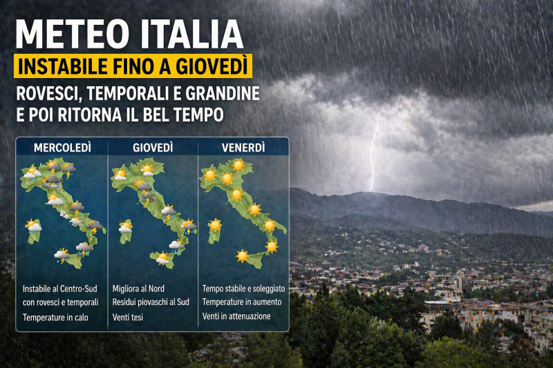 meteo temporali e grandine sull8217italia poi cambia tutto nel weekend