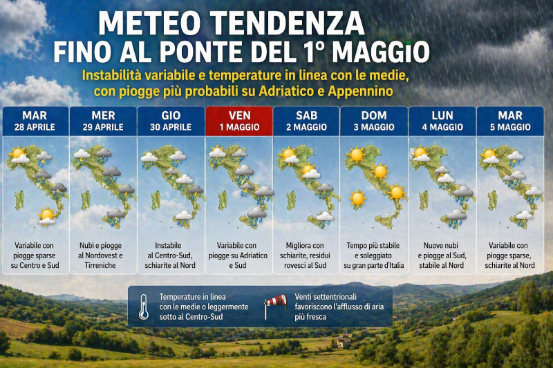meteo italia divisa tra anticiclone e correnti fredde fino al ponte
