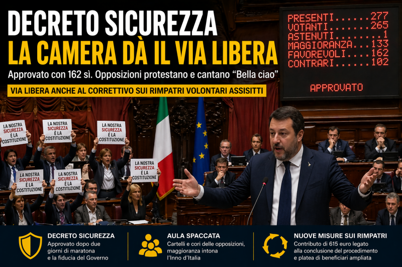 decreto sicurezza approvato tra tensioni e proteste aula spaccata sul voto finale
