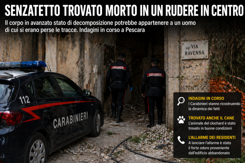 corpo senza vita in un rudere in centro mistero sulla morte