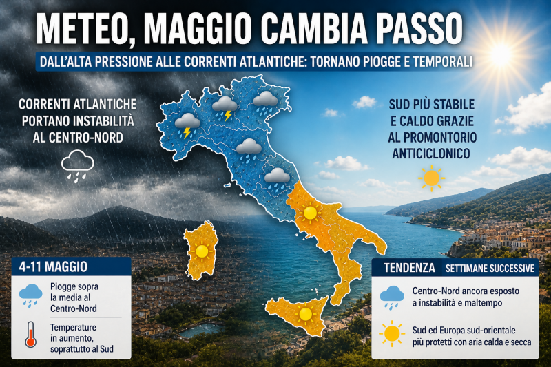 meteo l8217atlantico riapre la porta maggio cambia volto con piogge diffuse insistenti