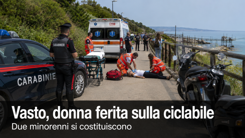 vasto investono una donna sulla ciclabile due minorenni si costituiscono dopo fuga