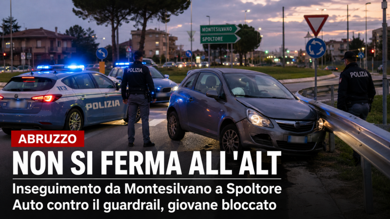 fugge all8217alt dei carabinieri e si schianta inseguimento choc fino a spoltore