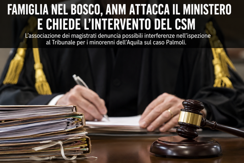 famiglia nel bosco anm contro il ministero ora il csm chiarisca subito da Abruzzo24ore.tv famiglia nel bosco anm contro il ministero ora il csm chiarisca subito