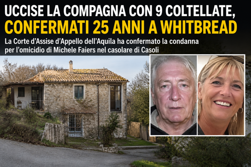 uccise la compagna a casoli confermati 25 anni al pensionato inglese whitbread da Abruzzo24ore.tv uccise la compagna a casoli confermati 25 anni al pensionato inglese whitbread