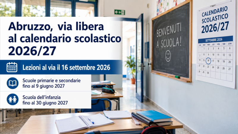 scuola abruzzo calendario approvato rientro il 16 settembre lezioni fino a giugno da Abruzzo24ore.tv scuola abruzzo calendario approvato rientro il 16 settembre lezioni fino a giugno