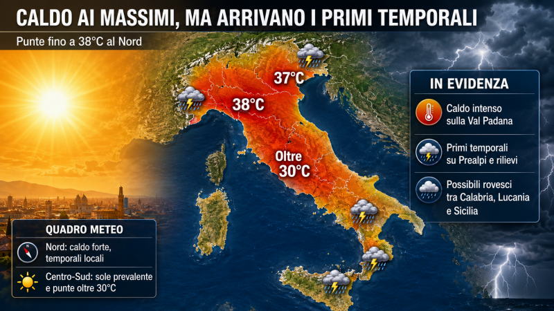 caldo record e temporali improvvisi l8217italia tra 38 gradi e grandine da Abruzzo24ore.tv caldo record e temporali improvvisi l8217italia tra 38 gradi e grandine