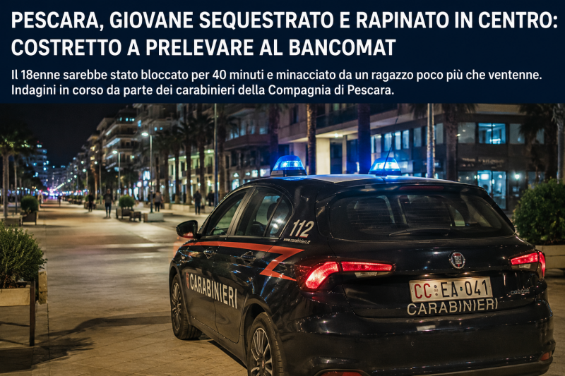 diciottenne sequestrato e costretto al bancomat carabinieri sulle tracce del rapinatore da Abruzzo24ore.tv diciottenne sequestrato e costretto al bancomat carabinieri sulle tracce del rapinatore