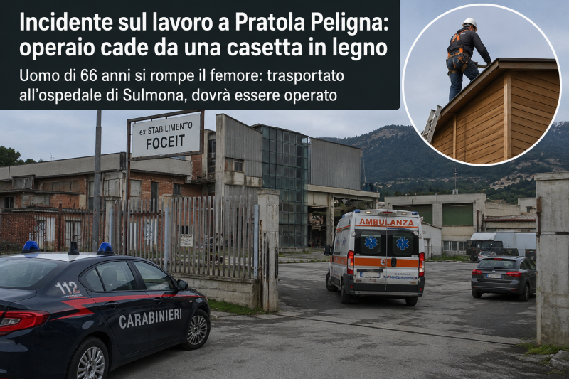 cade da oltre due metri durante il lavoro operaio ferito a pratola